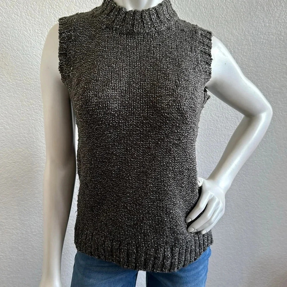 Naadam Sweater Vest Tank Marled Olive Green Women’s Knit - Picture 1 of 10